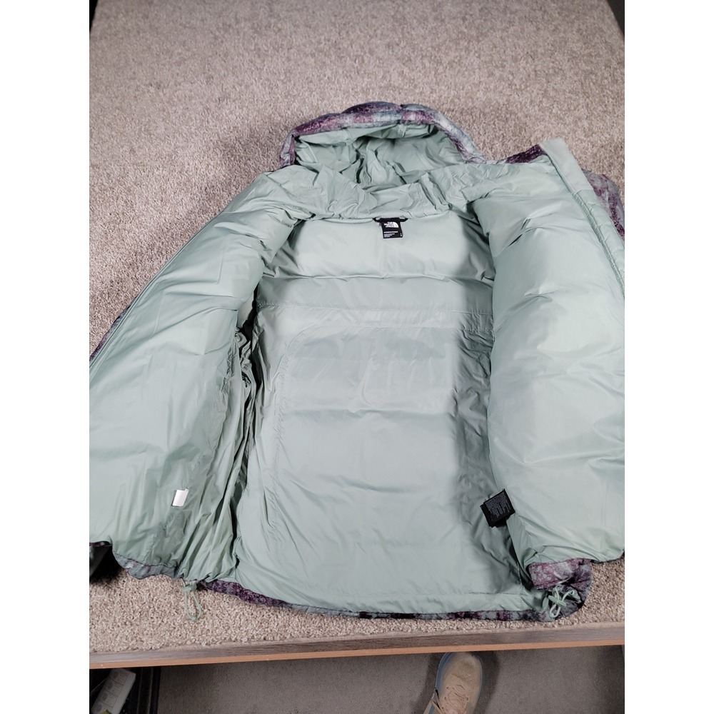 The North Face Puffer Jacket Womens Large Goose Down 700 Fill Hooded Ski Printed - Picture 10 of 16